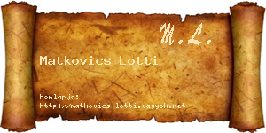 Matkovics Lotti névjegykártya